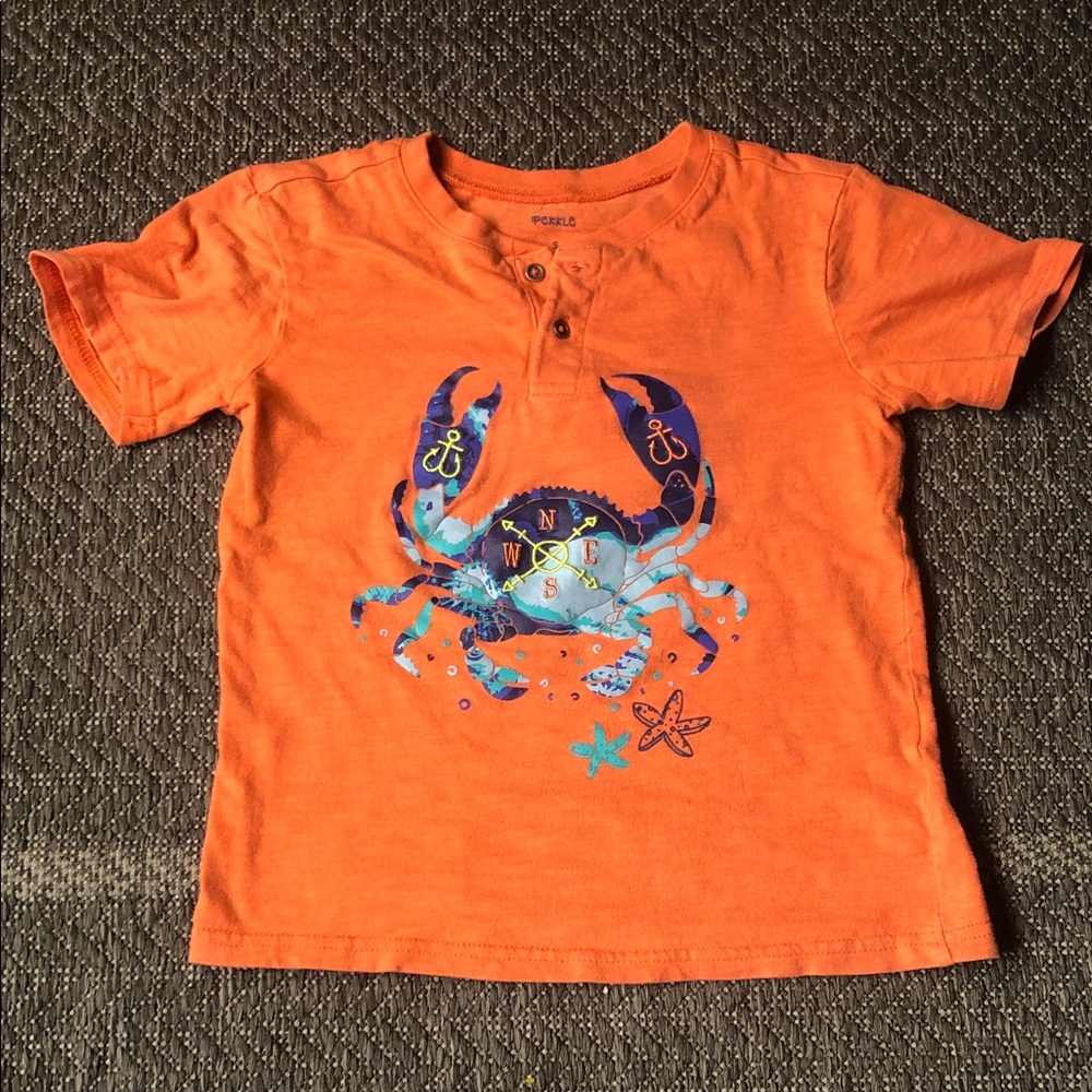 Toddler Orange Crab Graphic Short Sleeve Tee
